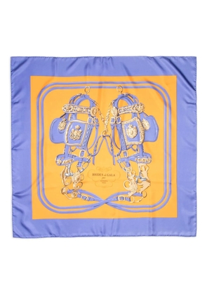 Hermès Pre-Owned graphic-print silk scarf - Blue