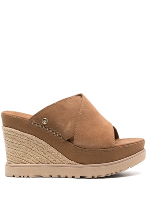 UGG braided wedge-heel sandals - Brown