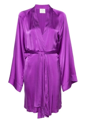 Forte Forte V-neck satin coat - Purple