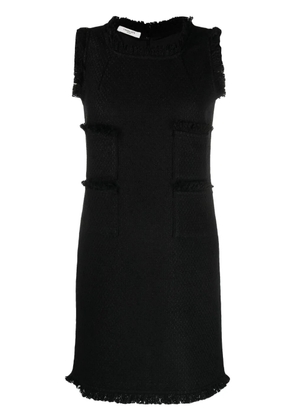 Charlott fringe-trim knitted mid dress - Black