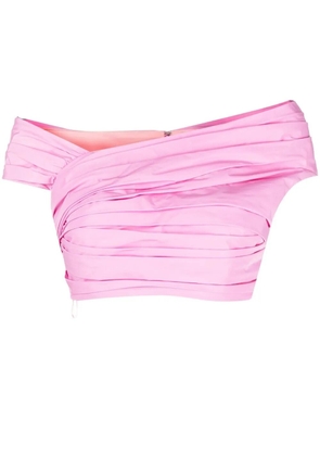 DSQUARED2 pleated off-shoulder cropped top - Pink