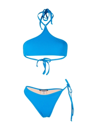 ANDREĀDAMO ribbed-knit bikini set - Blue
