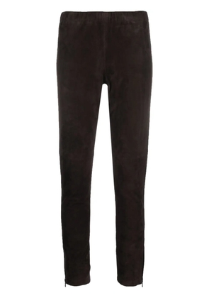 P.A.R.O.S.H. slim-fit suede trousers - Brown