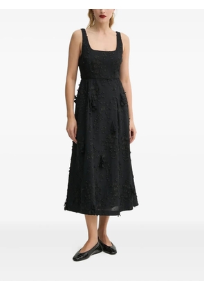 MUNTHE floral-embroidered A-line maxi dress - Black