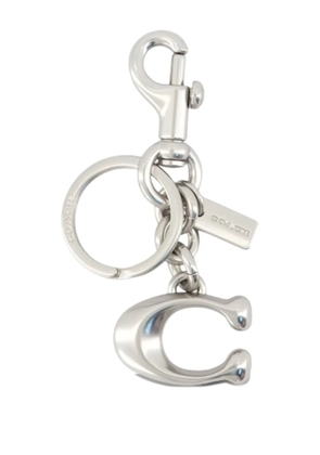 Coach Keyfobs logo-plaque keyring - Silver