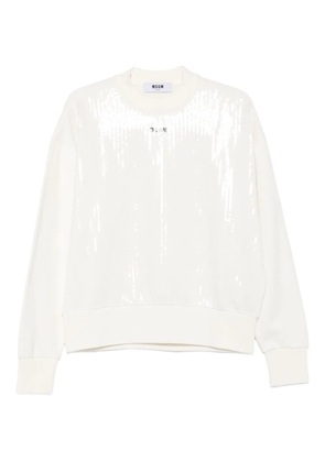 MSGM sequin-embellished sweatshirt - White