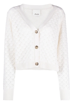 Allude V-neck crochet-knitted cardigan - Neutrals