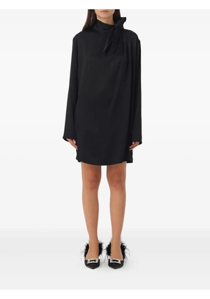 Semicouture tie-neck pocket dress - Black