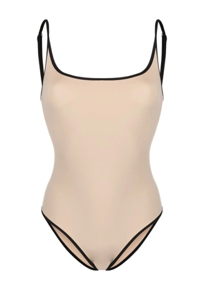 TOTEME striped-edge spaghetti-strap swimsuit - Neutrals