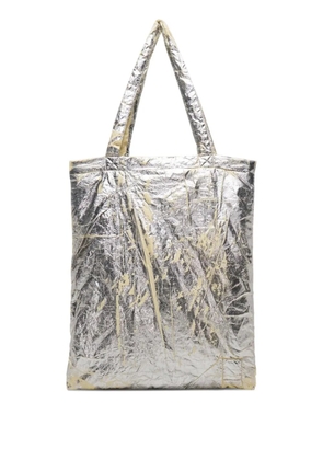 Rick Owens DRKSHDW palladium foil shopper tote bag - Silver