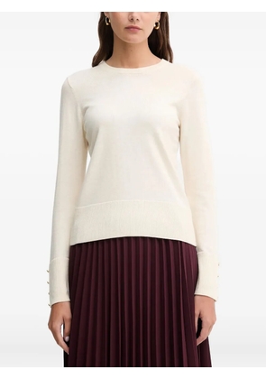 Barbour buttoned cuff sweater - White