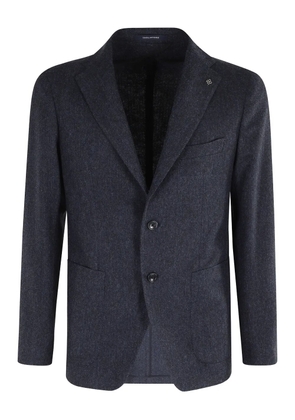 Tagliatore herringbone single-breasted blazer - Blue