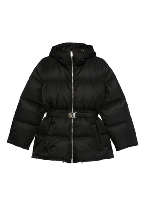 Prada hooded belted puffer jacket - Black