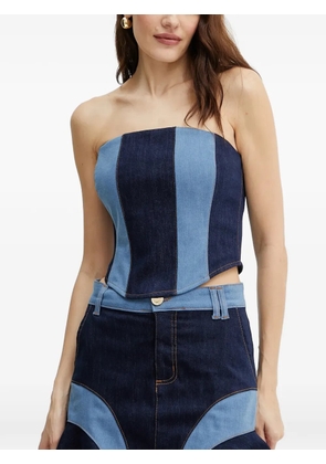 FRACOMINA panelled strapless top - Blue