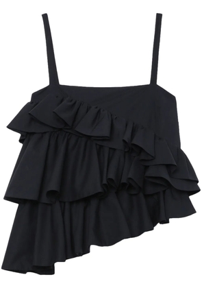 MSGM asymmetric ruffle top - Black