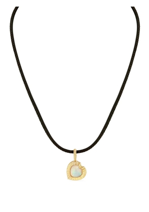Lizzie Mandler Fine Jewelry 18K yellow gold Heart opal pendant necklace