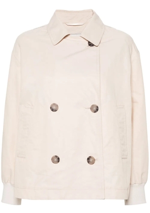 Peserico double-breasted trench jacket - Neutrals