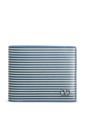 Valentino Garavani striped Vlogo-plaque wallet - Blue