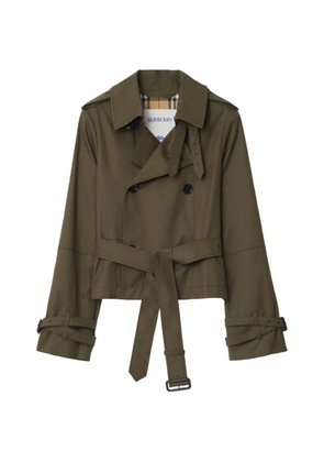 Burberry cropped belted jacket - Green