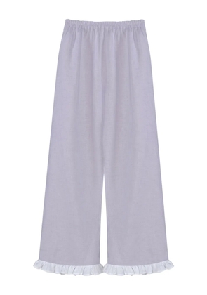 Sleeper organic linen straight-leg trousers - Purple