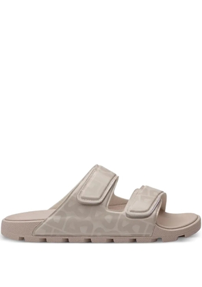 BOGNER logo-pattern strapped slides - Neutrals