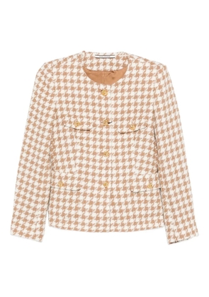 Tagliatore houndstooth button-fastening jacket - White
