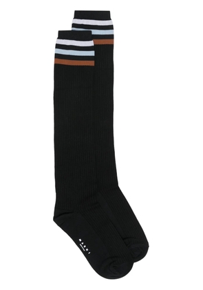 Marni striped-detail ribbed socks - Black