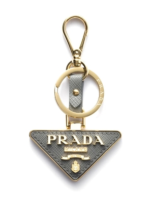 Prada triangle-logo keychain - Gold
