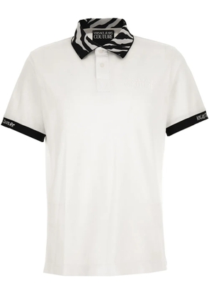 Versace Jeans Couture printed-collar polo shirt - White