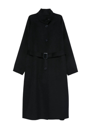 Emporio Armani belted long-sleeve coat - Blue