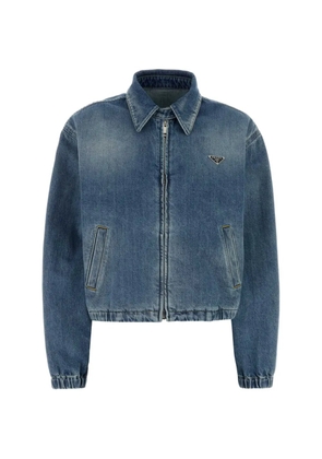 Prada zip cotton jacket - Blue
