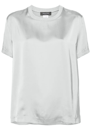 Fabiana Filippi contrast-neck satin blouse - Grey
