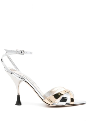 3juin Noeli Gala 105mm leather sandals - Silver
