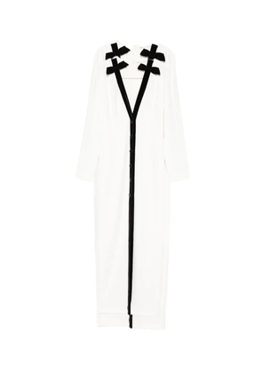 Alessandra Rich bow-detail front-button maxi dress - White