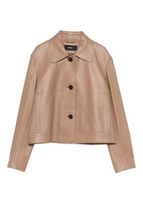 Arma Emy collar leather jacket - Brown