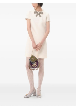 Valentino Garavani crystal-embellished mini dress - Neutrals