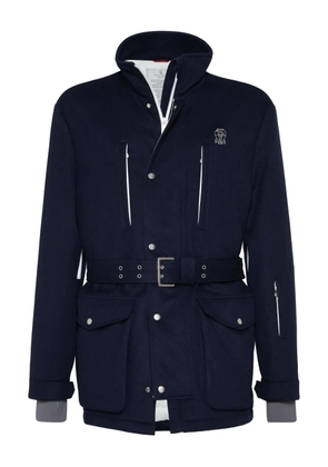 Brunello Cucinelli Mountain belted wool military jacket - Blue