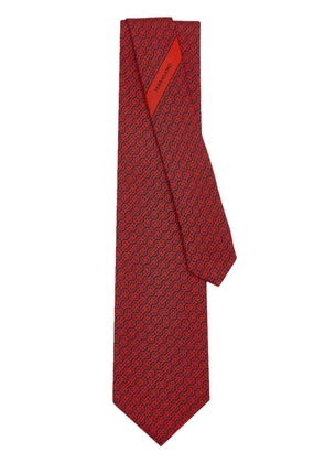 Ferragamo Woven-print silk tie - Blue