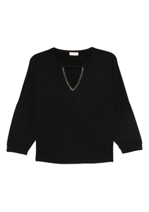 LIU JO embellished V-neck blouse - Black