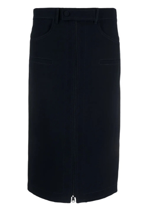 Nº21 zip-up midi pencil skirt - Blue
