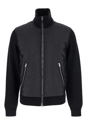 TOM FORD knitted paneled zip-front bomber jacket - Black