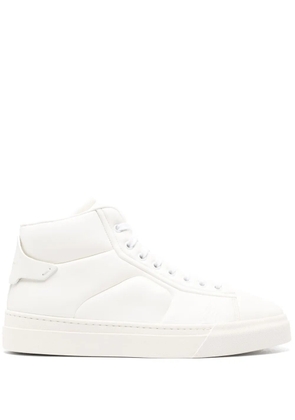 Santoni leather high-top sneakers - White