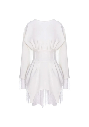HAMZA lace trim dress - White