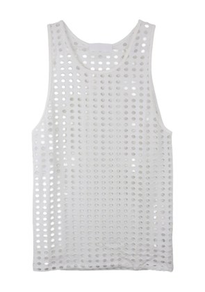 ALEXANDER DIGENOVA Laser Cut cotton tank top - White
