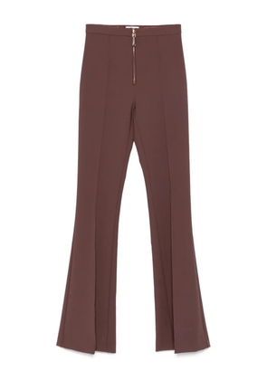 Elisabetta Franchi zip-front flared trousers - Brown