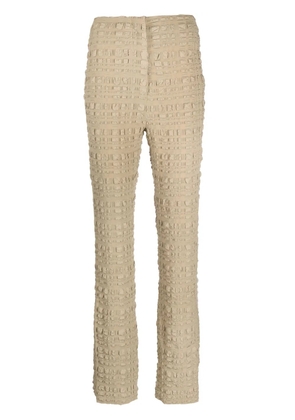 Nanushka Juna seersucker slim-fit trousers - Neutrals