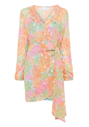 NEVER FULLY DRESSED floral-print wrap dress - Blue