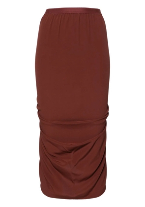 Rick Owens Shrimp draped midi skirt - Brown