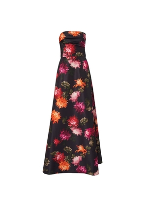 Carolina Herrera chrysanthemum-print strapless maxi dress - Black