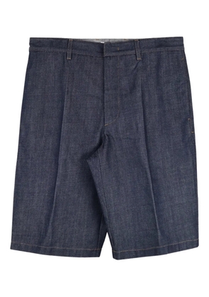 Jil Sander washed pleated shorts - Blue